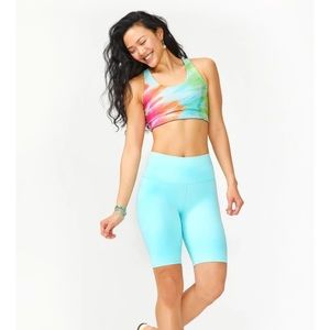 Terez Tranquility Blue TLC Bike Shorts, Size Small